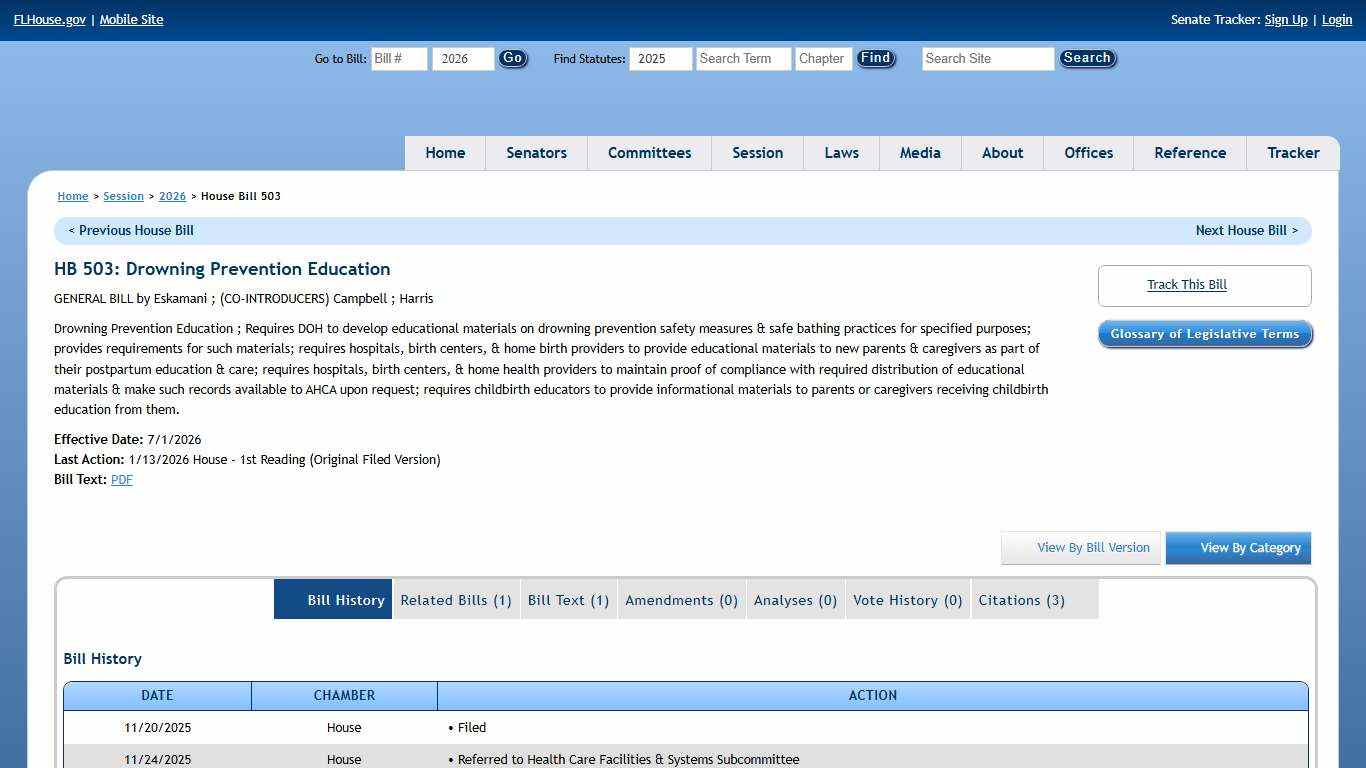 House Bill 503 (2026) - The Florida Senate