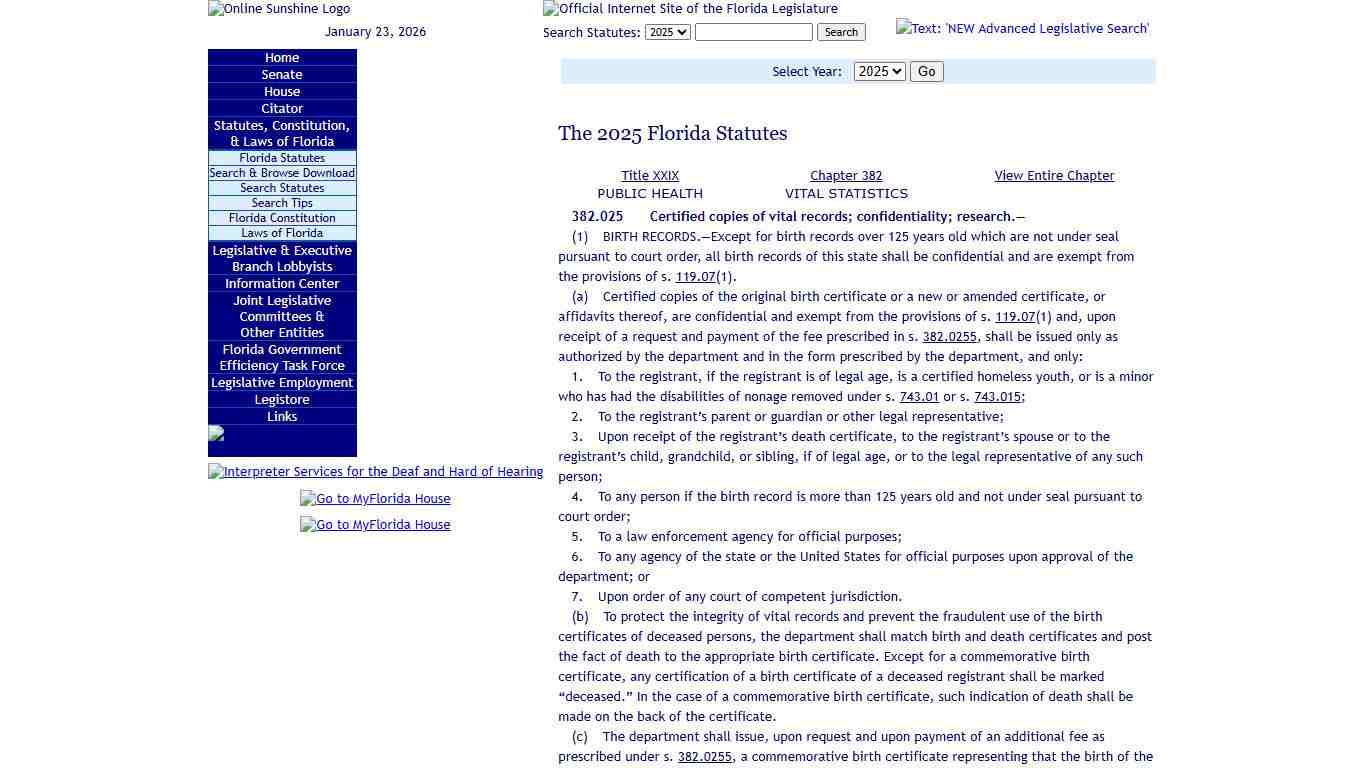 Statutes & Constitution :View Statutes : Online Sunshine
